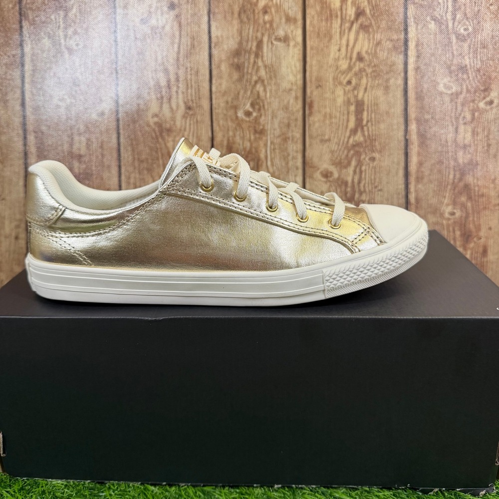 Converse CTAS Dainty Lucky Ox Sneakers Womens size 7.5 Gold Metallic New